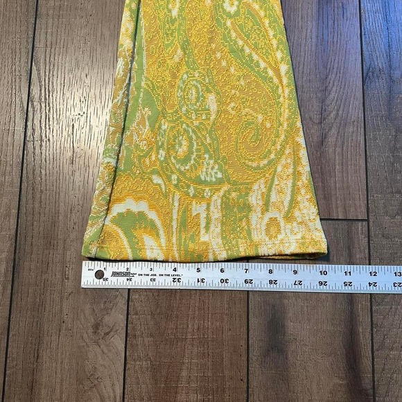 ZARA Women's Jacquard Flared Pant Yellow Paisley Print Women's Size Small - Picture 6 of 7